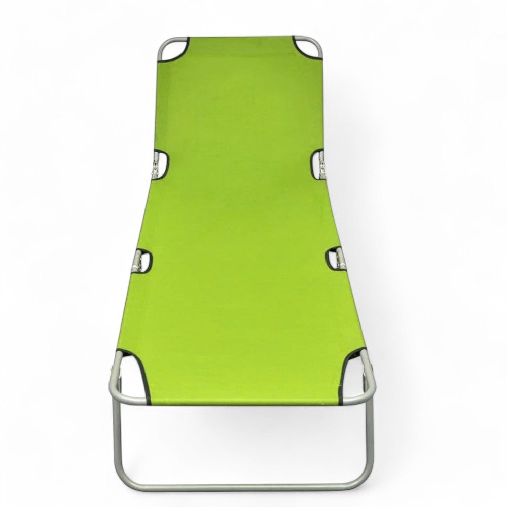 Lit de plage pliant vert en aluminium Aday