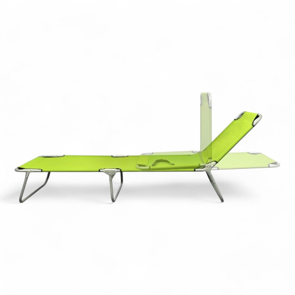 Lit de plage pliant vert en aluminium Aday