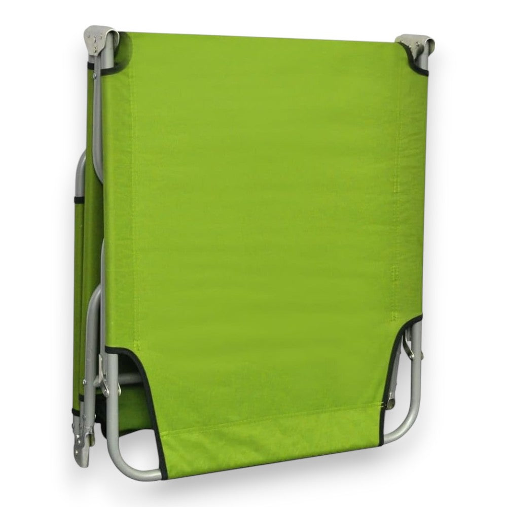 Lit de plage pliant vert en aluminium Aday