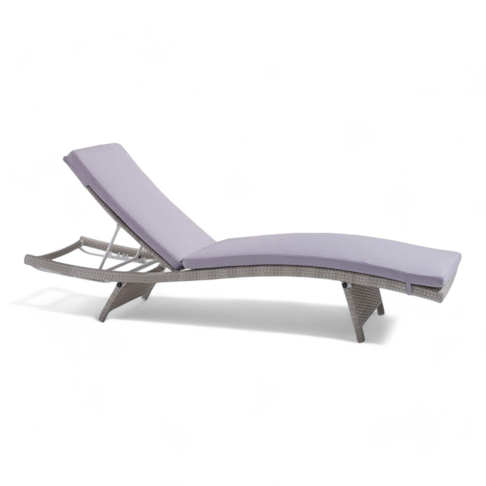 Transat de jardin extérieur Mahal en aluminium et bois