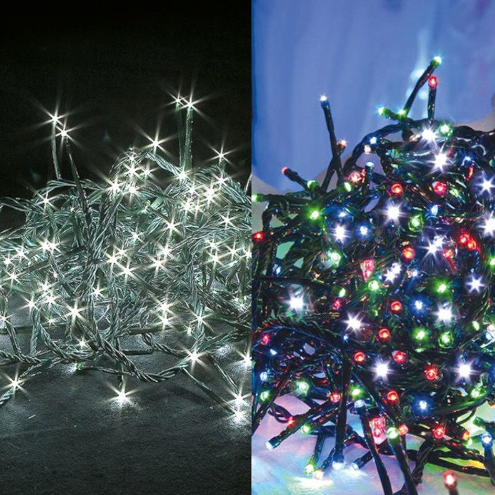 luci natalizie led lampadine bianco multicolor con controller giochi luce timer integrato cavo 4 metri