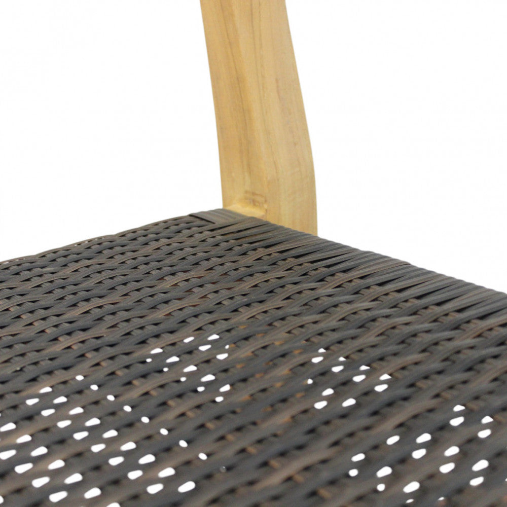 Poltrona impilabile in legno teak e wicher 65x52xH80 cm da esterno Delhi