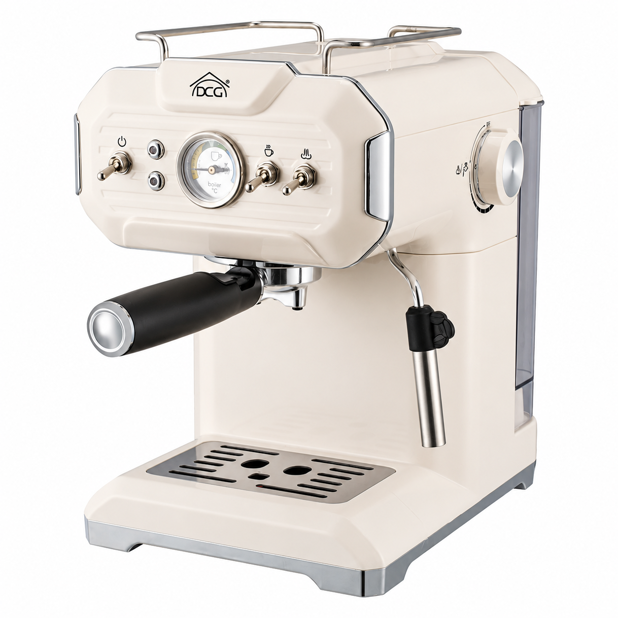 Macchina per caffè 850W compatibile con cialde e caffè macinato con lancia per cappuccino