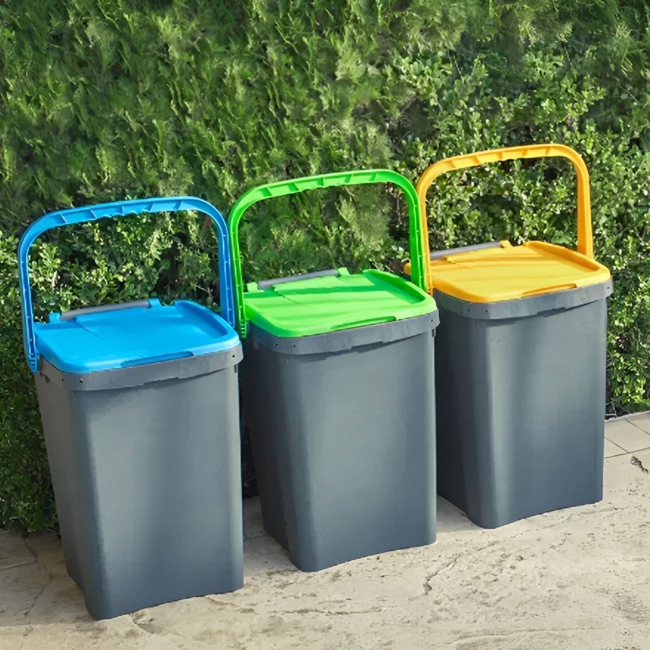 Poubelle Ecoplus pour collecte séparée des déchets Lt.35 - mm.430x360x435h - bleu