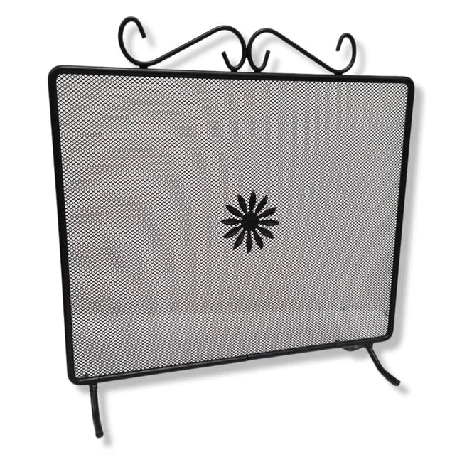 Parascintille fisso caminetto ferro battuto verniciato 60x50 cm schermo protettivo camino sicurezza casa