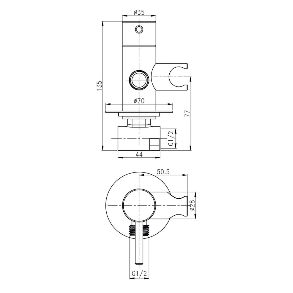 Miscelatore incasso tondo con supporto integrato cromo 1/2