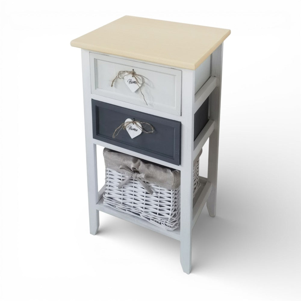 Mobile mobiletto comodino in legno con 3 cassetti 35x28xH62 cm