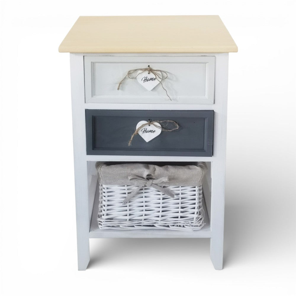 Mobile mobiletto comodino in legno con 3 cassetti 35x28xH62 cm