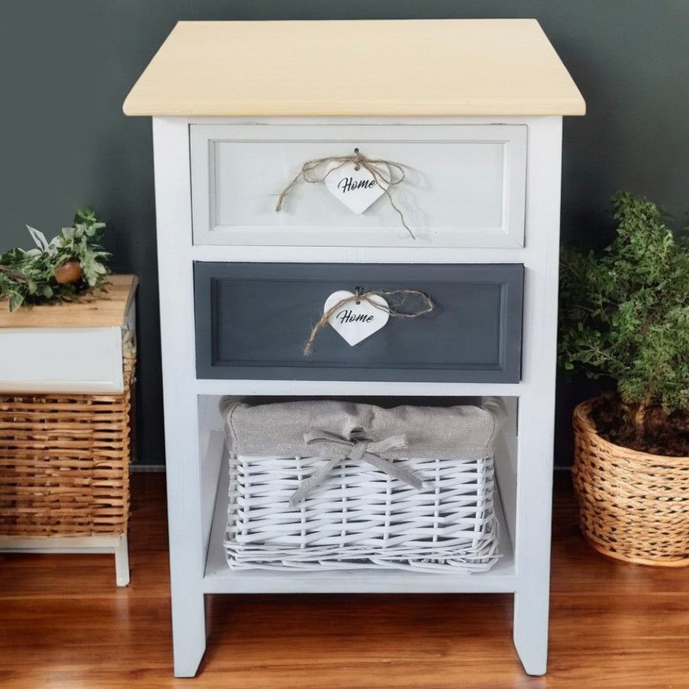 Mobile mobiletto comodino in legno con 3 cassetti 35x28xH62 cm