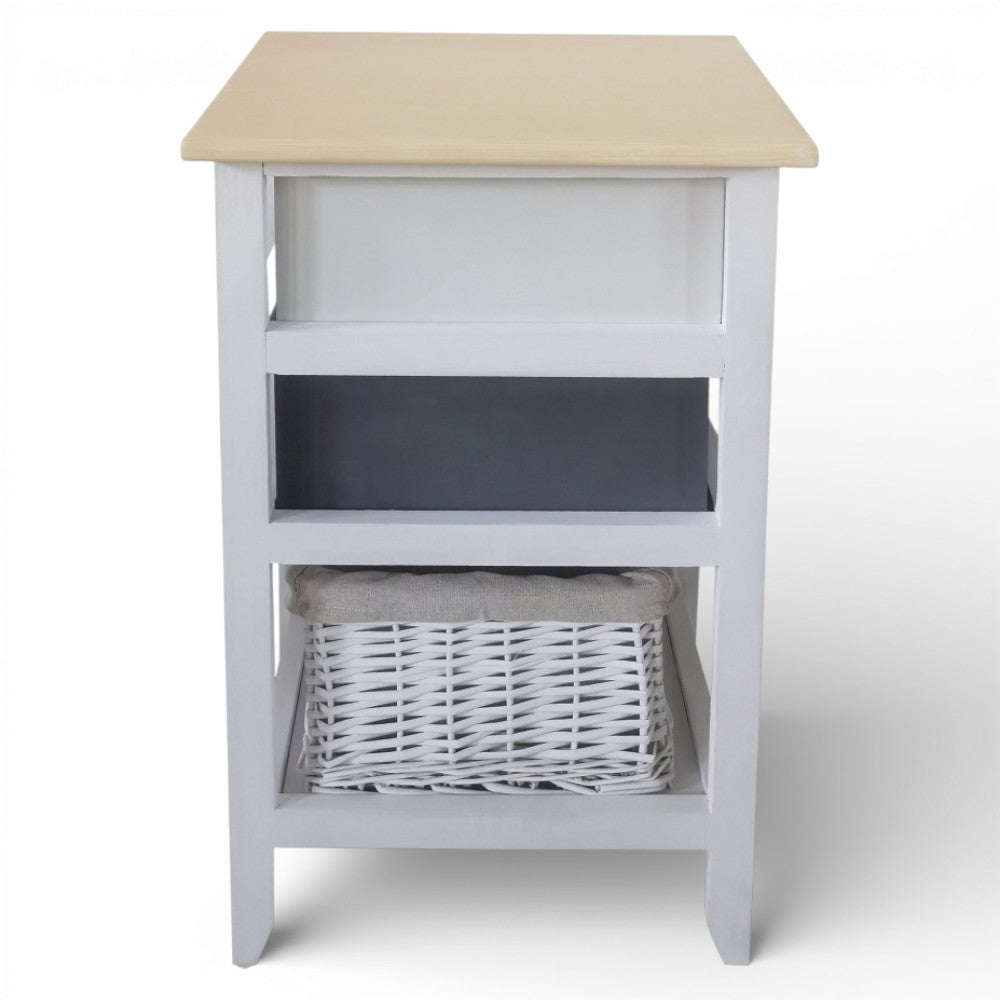 Mobile mobiletto comodino in legno con 3 cassetti 35x28xH62 cm