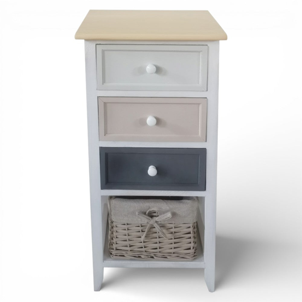 Mobiletto cassettiera in legno con 4 cassetti 35x28xH73 cm