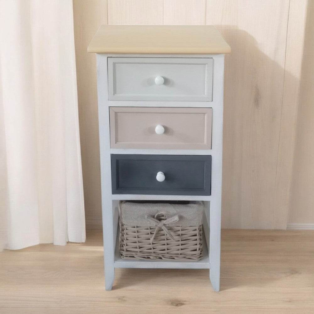 Mobiletto cassettiera in legno con 4 cassetti 35x28xH73 cm