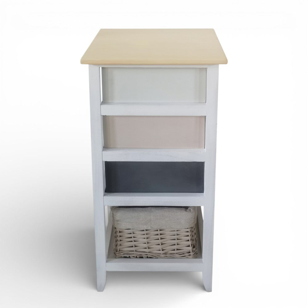 Mobiletto cassettiera in legno con 4 cassetti 35x28xH73 cm