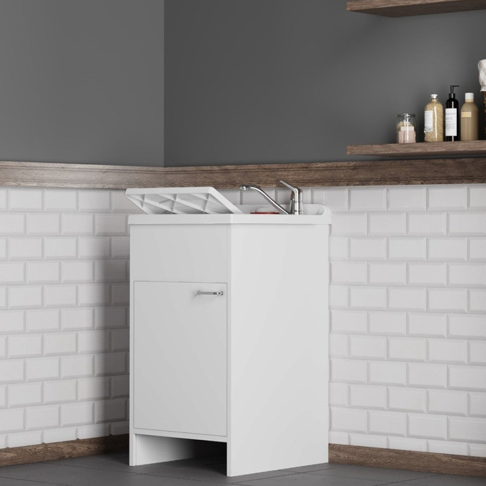 Mobile lavatoio 1 anta apertura destra con pannelli in legno nobilitato Serie Panda