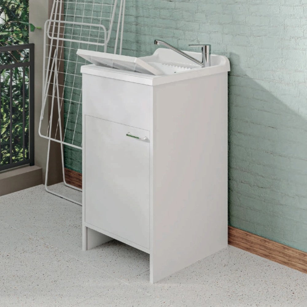 Mobile lavatoio 1 anta apertura destra con pannelli in legno nobilitato Serie Panda