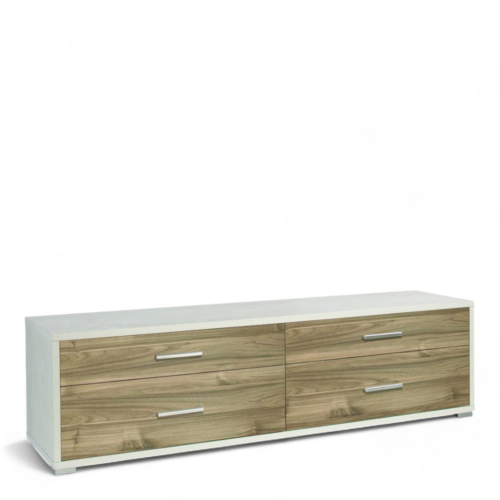 Adb805Osnsk Meuble 4 Tiroirs Kit Oxyde Blanc Et Noyer Stelvio