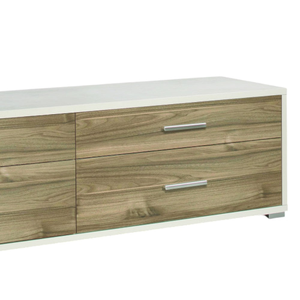 Adb805Osnsk Meuble 4 Tiroirs Kit Oxyde Blanc Et Noyer Stelvio