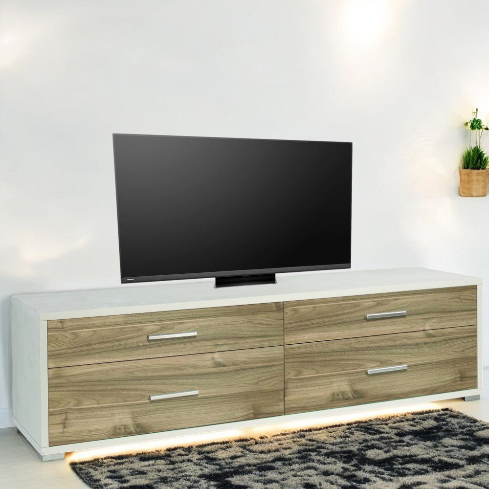 Adb805Osnsk Meuble 4 Tiroirs Kit Oxyde Blanc Et Noyer Stelvio