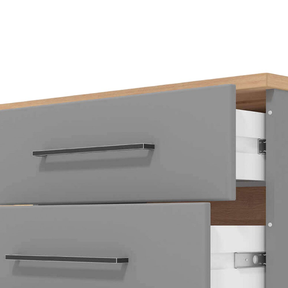 11011464 Etagère Tv Lisabon Tv Craftsman Chêne Et Gris Graphite