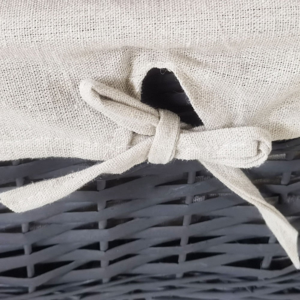 Mobiletto in legno con due cassetti fisso bianco e grigio 32x28xH50 cm