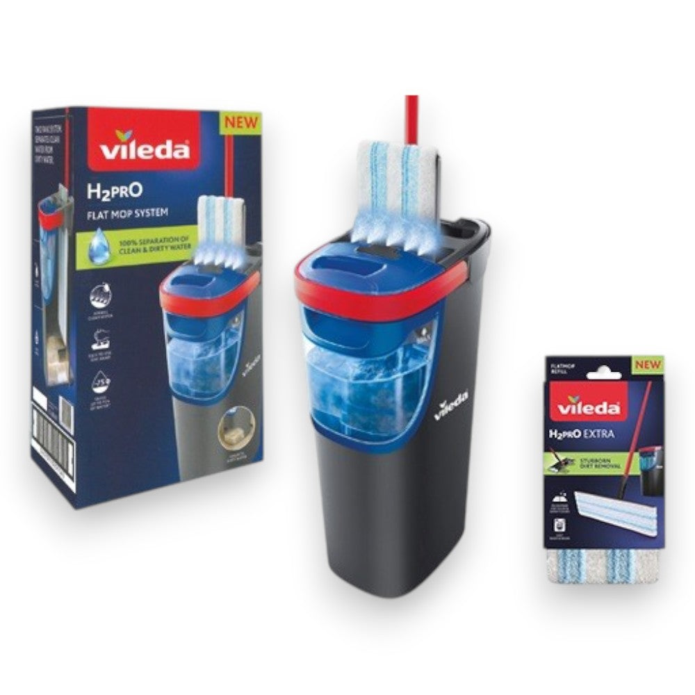 Mop lavapavimenti a piastra piatta con sistema di raccolta e separazione moderno per acqua sporca Flatmop H2PRO Vileda