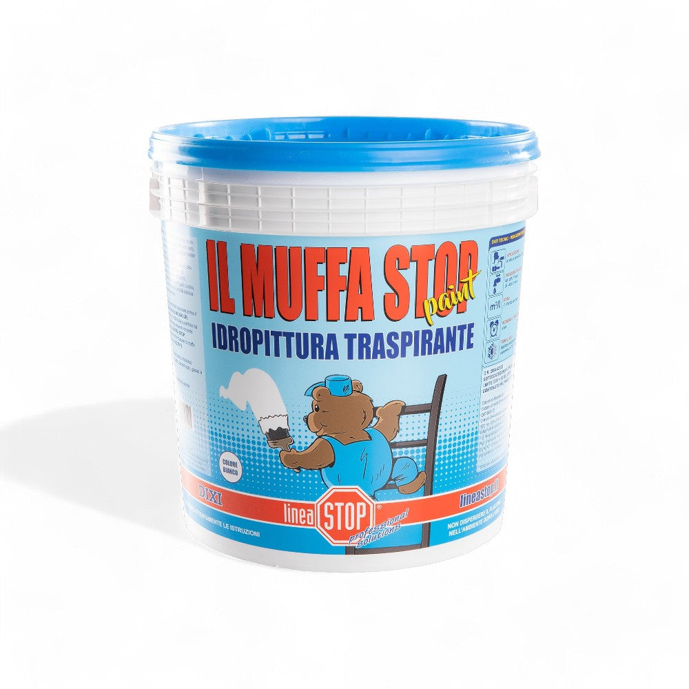 Muffa Stop Paint Peinture respirante à base d'eau - 2,5 litres en bidon