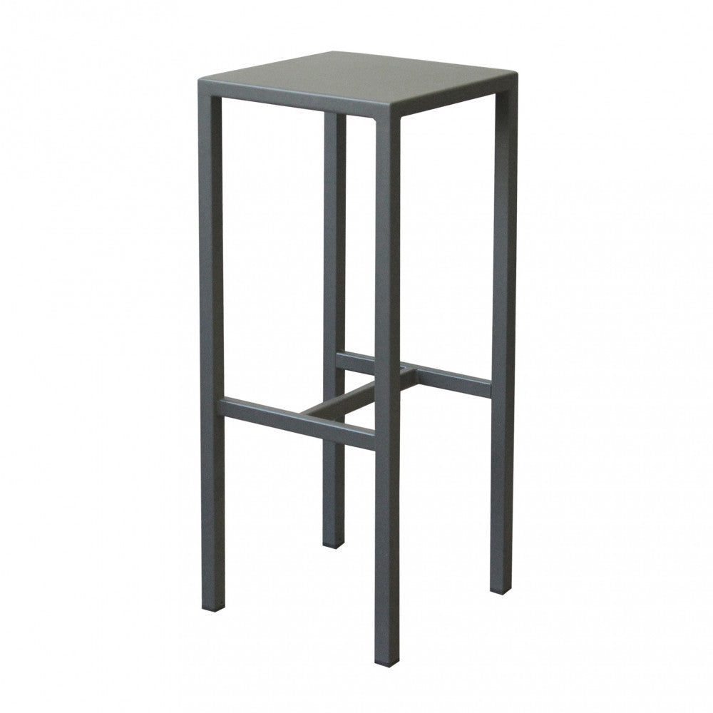 Tabouret de bar de 77 cm de haut en métal d'extérieur peint anthracite