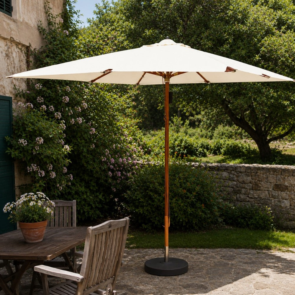 Parasol de jardin en bois à arceau déperlant avec poulies 3x3 m Sun Top Exclusive