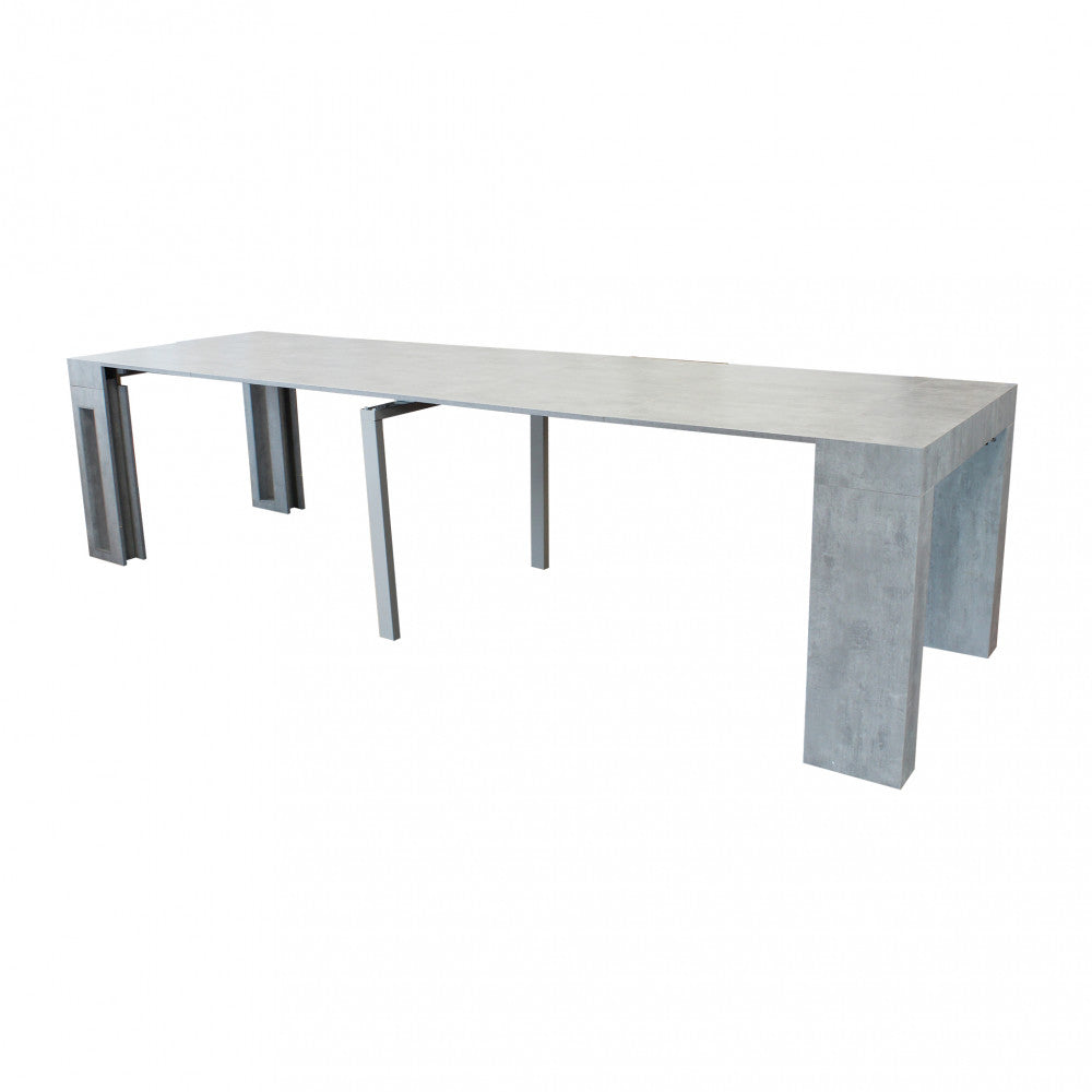 Tavolo consolle allungabile salvaspazio in mdf con struttura in metallo 90x50/300xH75 cm New Napoca