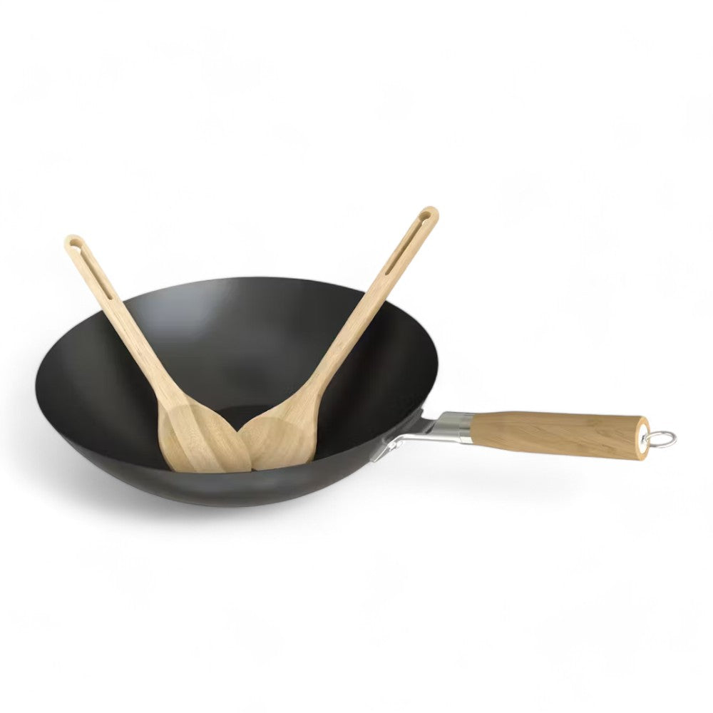 Poêle wok mandarine pour barbecue