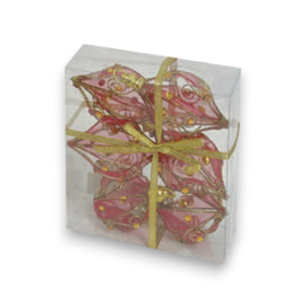 Sphères de réseau ovales couleur rouge - ø mm.60 en paquet. 6 pièces