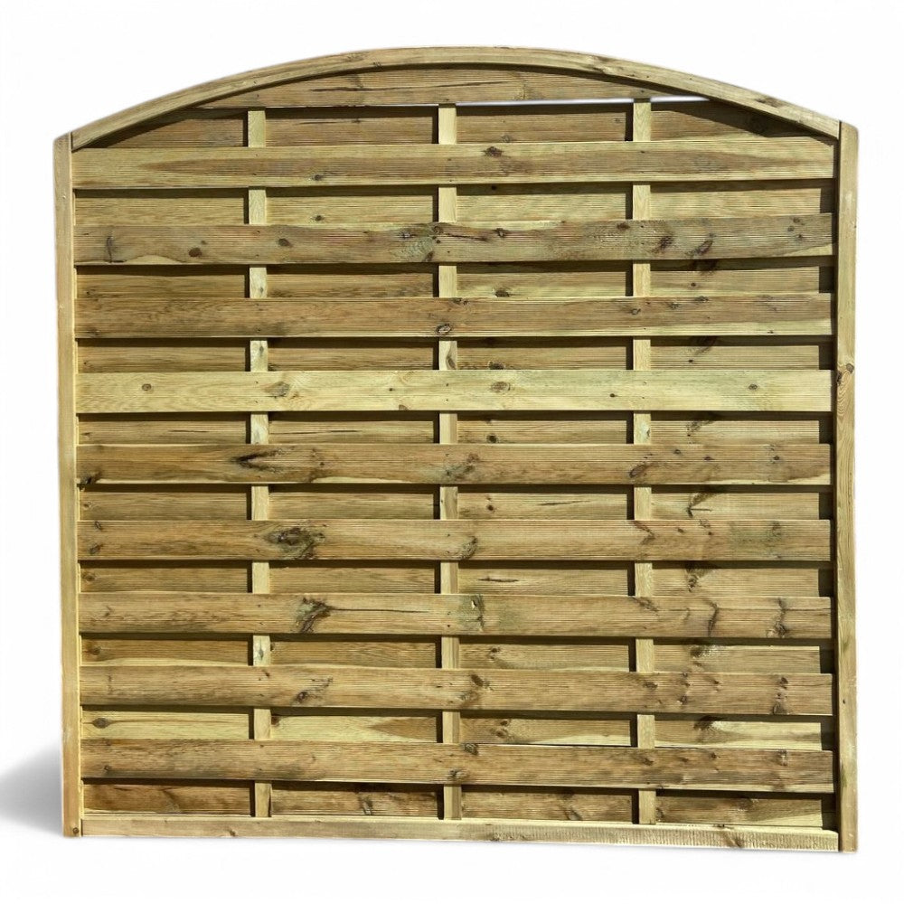 Brise-vent arqué en pin imprégné - cm. 180x180h.