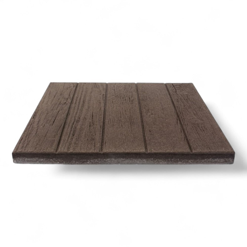 Set 4 piastre base per ombrellone e pavimentazione esterna iroko ortogonale effetto legno 50x50x3,7 cm 85 KG