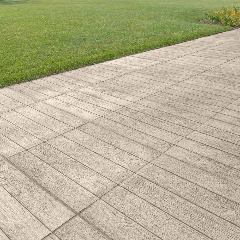 Set 4 piastre base per ombrellone e pavimentazione esterna natural betulla ortogonale 50x50x3,7 cm 85 KG