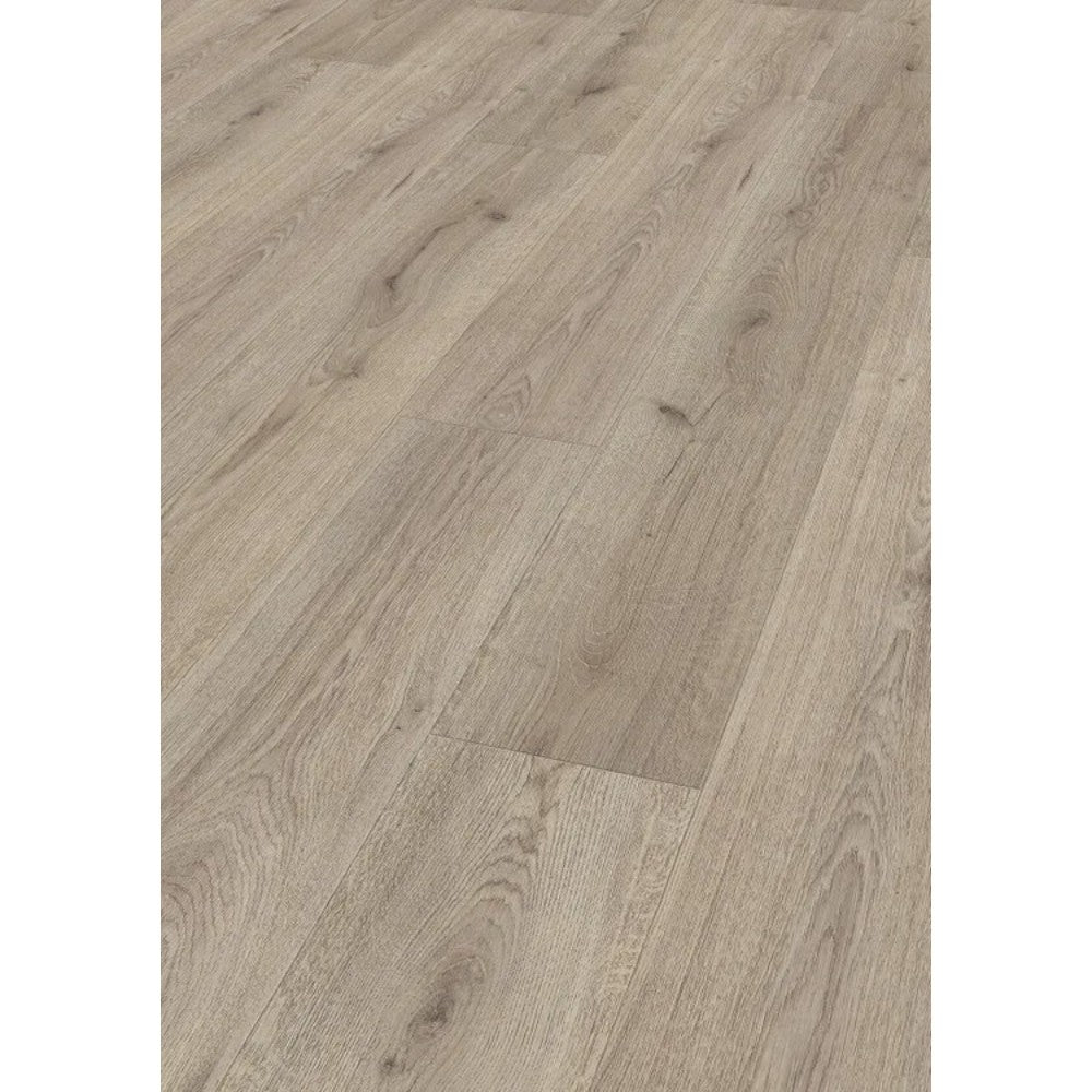 Pavimento laminato in fibra di legno con strato protettivo in corindone rovere beige ad incastro alta resistenza usura e macchie per riscaldamento