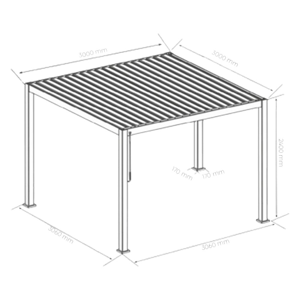Pergola Bioclimatique 3 X 3 Avec Double Lamelle