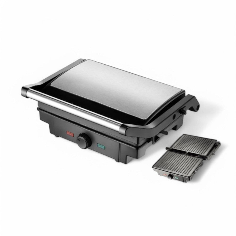 Griglia elettrica con 2 piastre 1600 Watt con manopola di controllo della temperatura regolabile