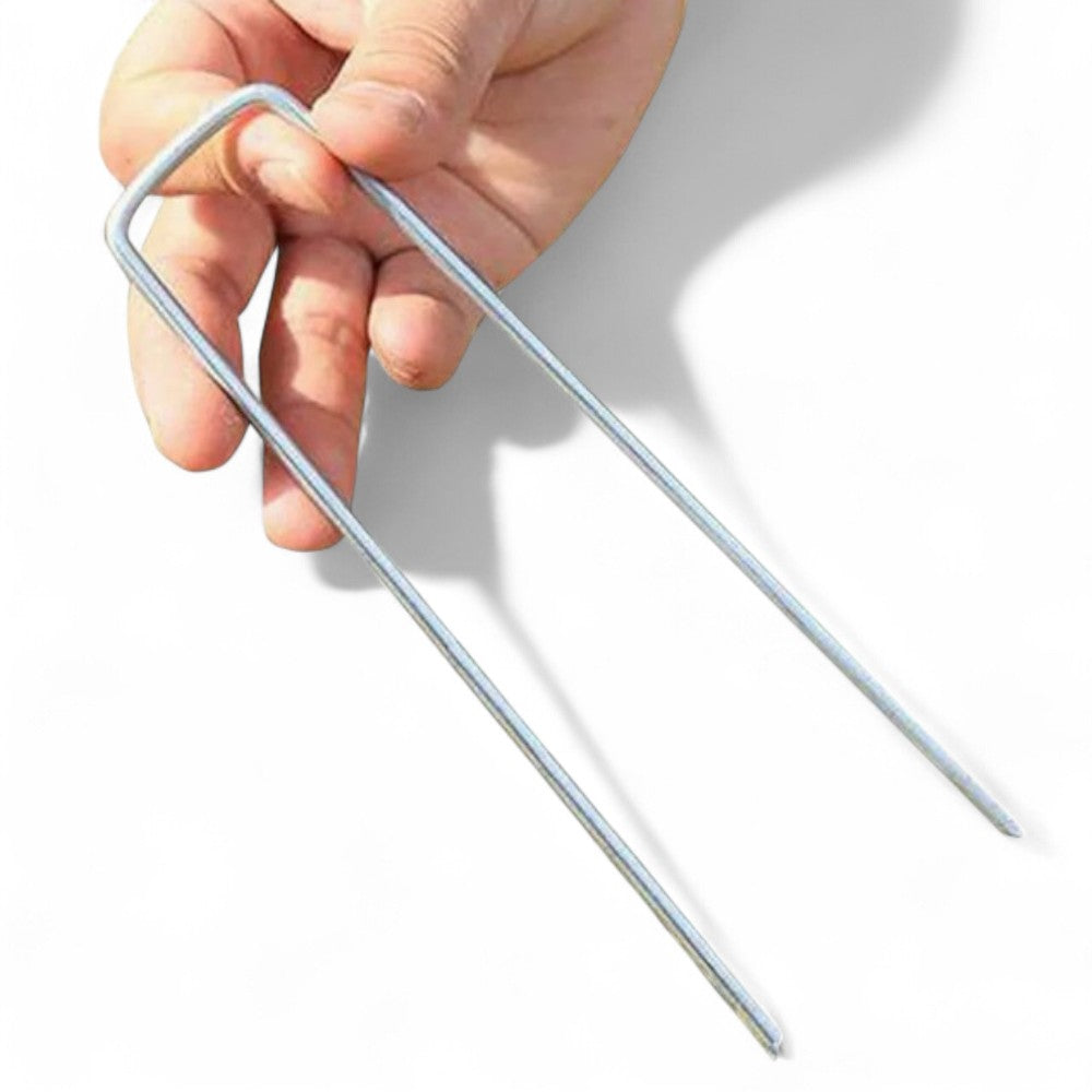 Piquets en forme de U pour fixation de pelouse 15 cm en paquet de 20 pièces