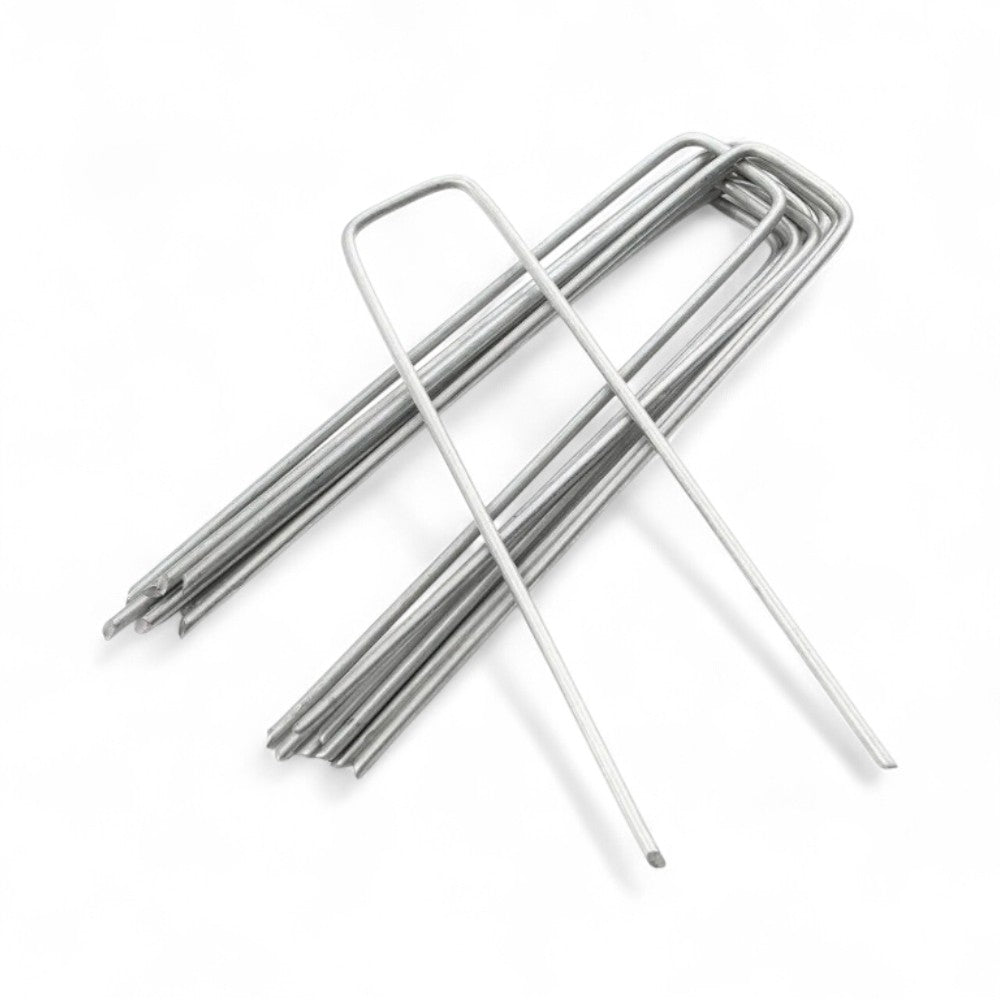 Piquets en forme de U pour fixation de pelouse 15 cm en paquet de 20 pièces