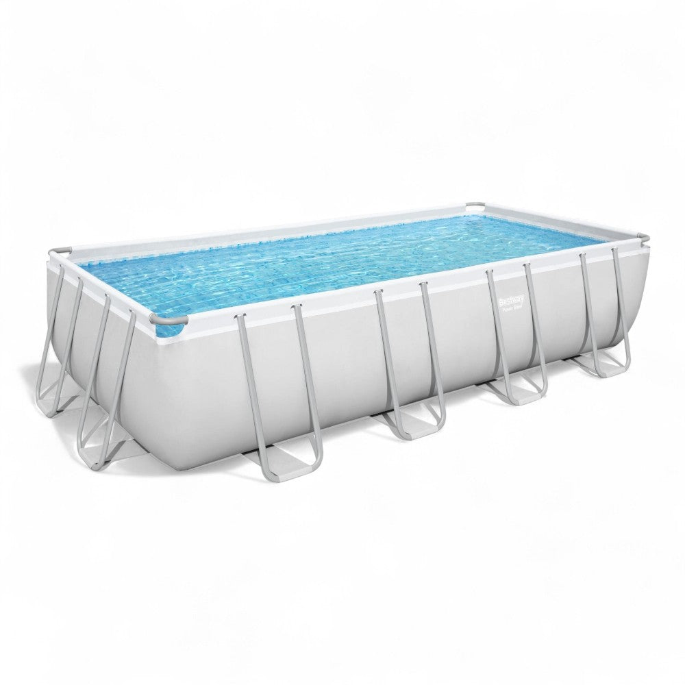Piscine rectangulaire Power Steel avec cadre porteur 488X244X122H cm. - kg.95,5 - lt.11,532 - filtre à cartouche (art.56670)
