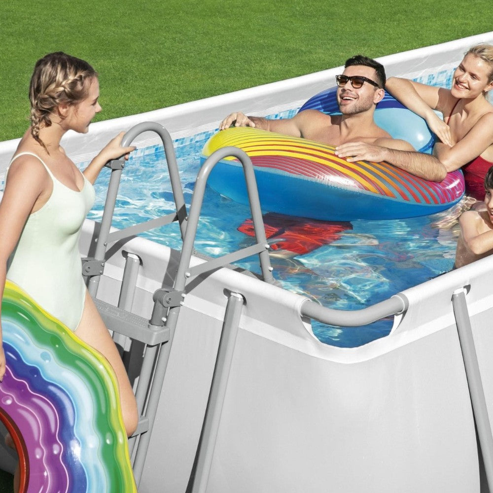 Piscine rectangulaire Power Steel avec cadre porteur 488X244X122H cm. - kg.95,5 - lt.11,532 - filtre à cartouche (art.56670)