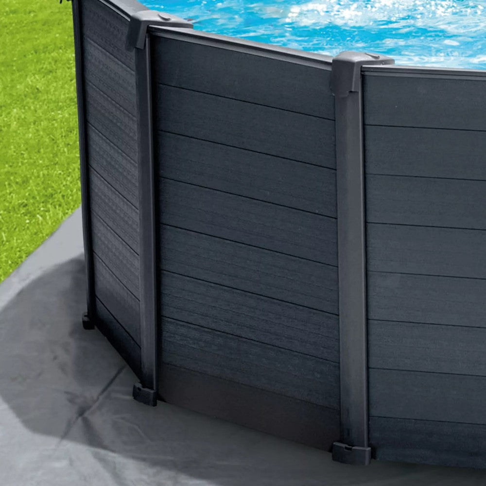 Piscine Rotonda "Gris Graphite" C/Tél. Transporteur avec pompe 478X124H cm. - capacité 16805 lt - poids 198,7 kg (26384)