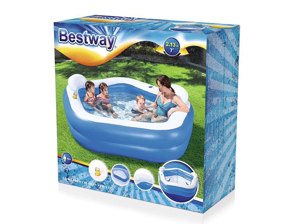 Piscine gonflable avec sièges et appui-tête 213x206 cm Bestway 54153