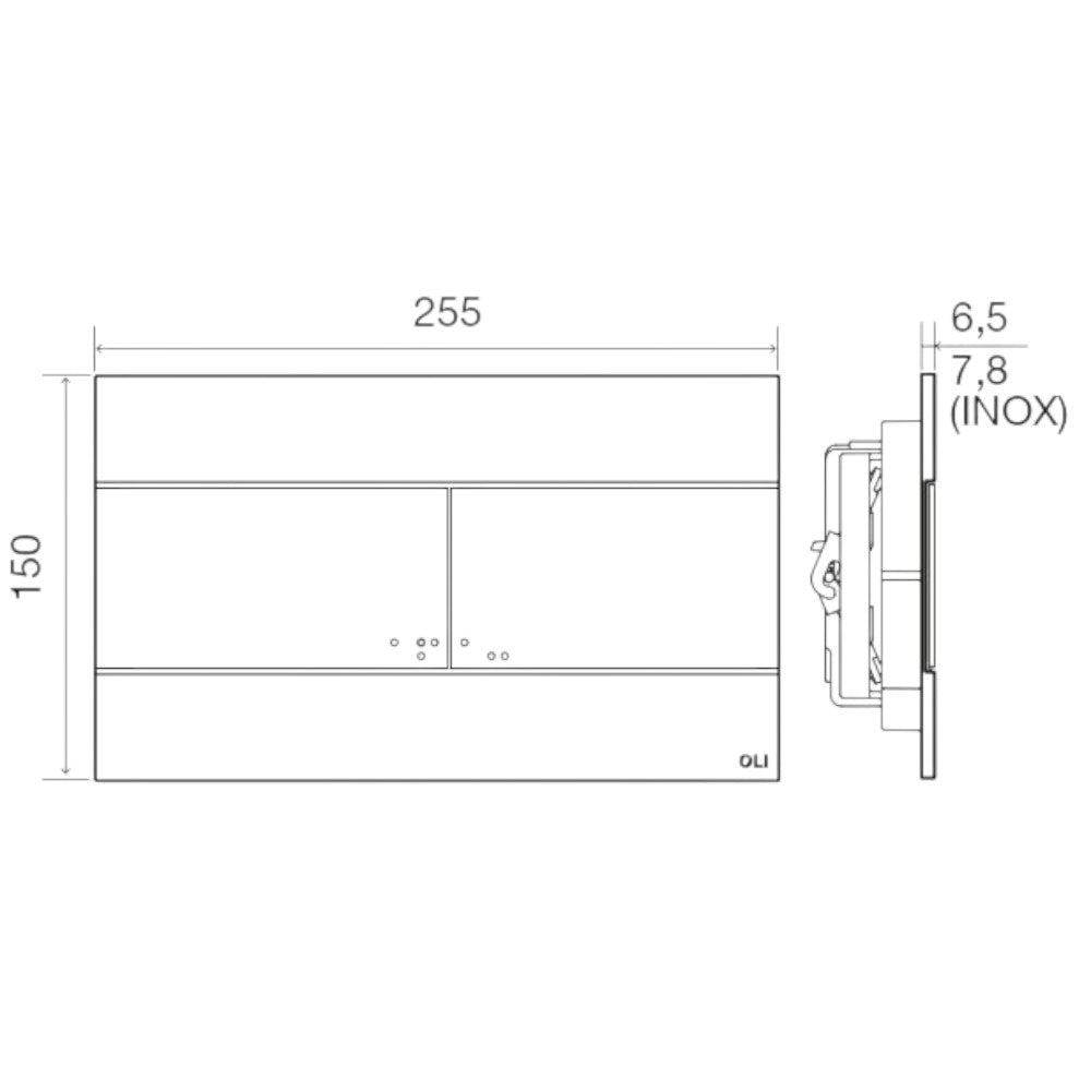 Placca di comando in abs con doppio scarico ad azionamento meccanico Slim