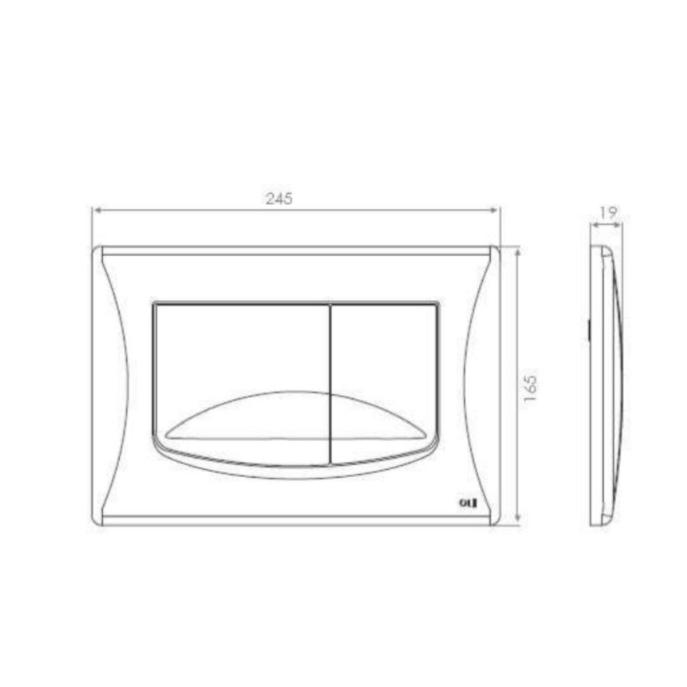 Placca di comando in abs per cassetta di scarico ad incasso River Dual