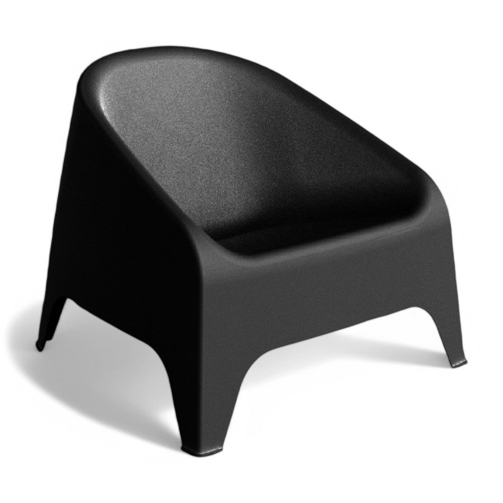 Poltrona sedia in resina antracite per interno esterno matera