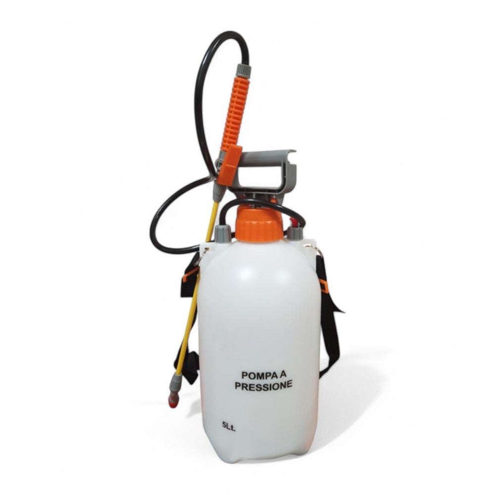 Pompa irroratrice a spalla 5 lt. ad alta pressione con azionamento manuale