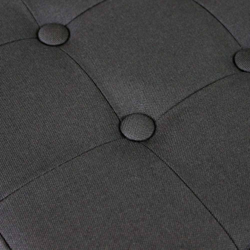 Pouf contenitore quadrato in stoffa nero 38x38xH40 cm