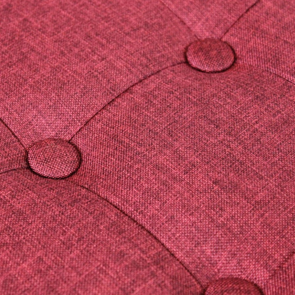 Pouf contenitore quadrato in stoffa bordeaux 38x38xH40 cm