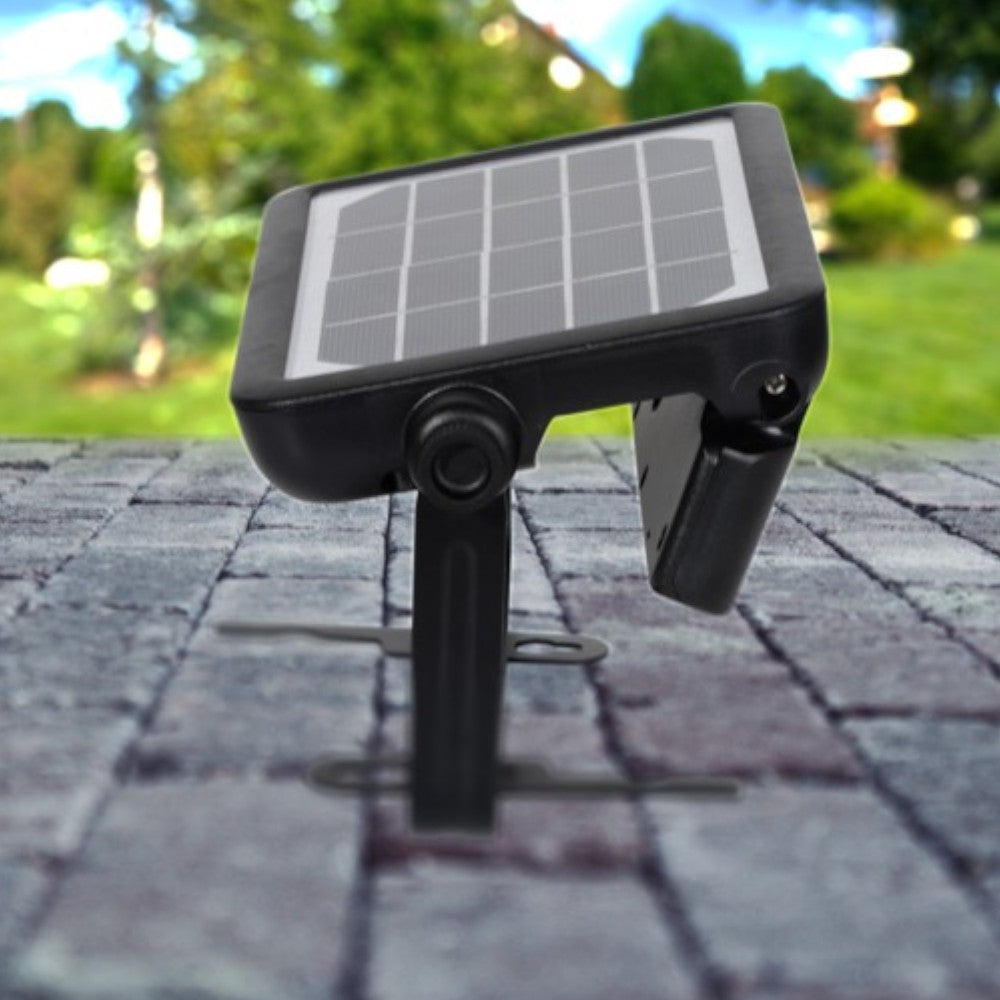 Projecteur LED haute luminosité avec panneau photovoltaïque et support Dverso rotatif à 360° 